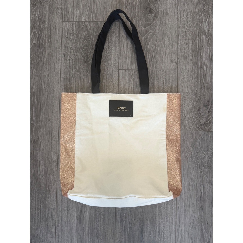 Daisy Marc Jacobs Tote Bag OS Cream Pink Glitter Glam Y2K Aesthetic